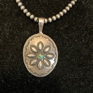 Sterling Sliver turquoise concho Pendant